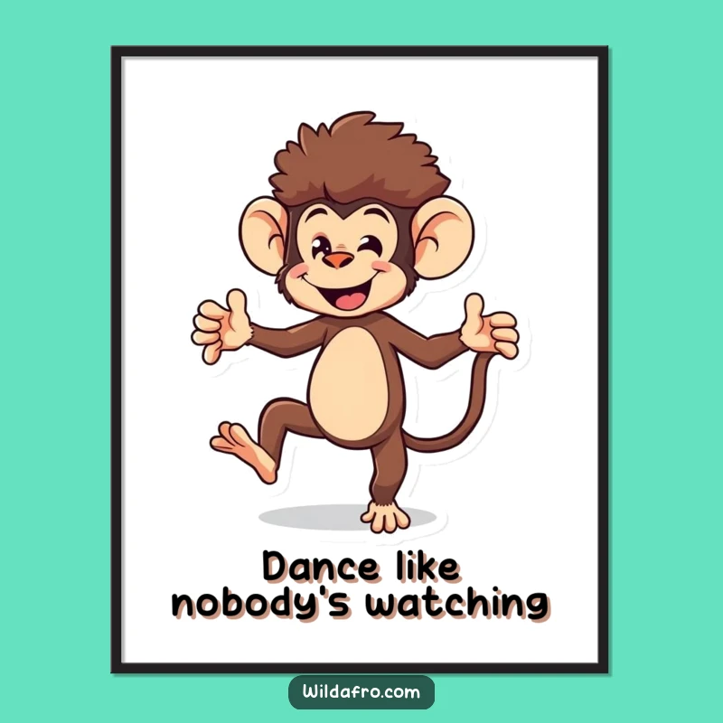 Funny Monkey Poster: Dance Fever Art, Perfect Funny Gift for Fun Decor