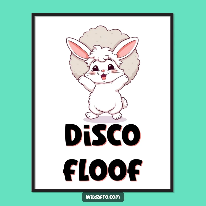 Funny Bunny Afro Dance Poster - Retro Wall Art & Gift