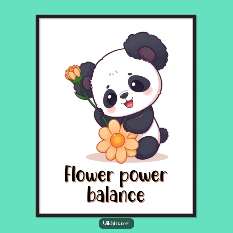 Funny Panda Afro Poster - Playful Animal Art Print, Hilarious Home Decor Gift