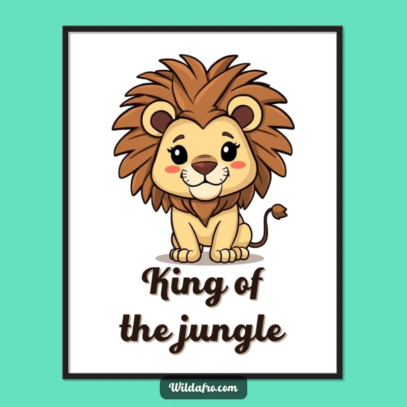 Funny Lion Poster: Afro Power Art, Perfect Funny Gift for Wall Decor