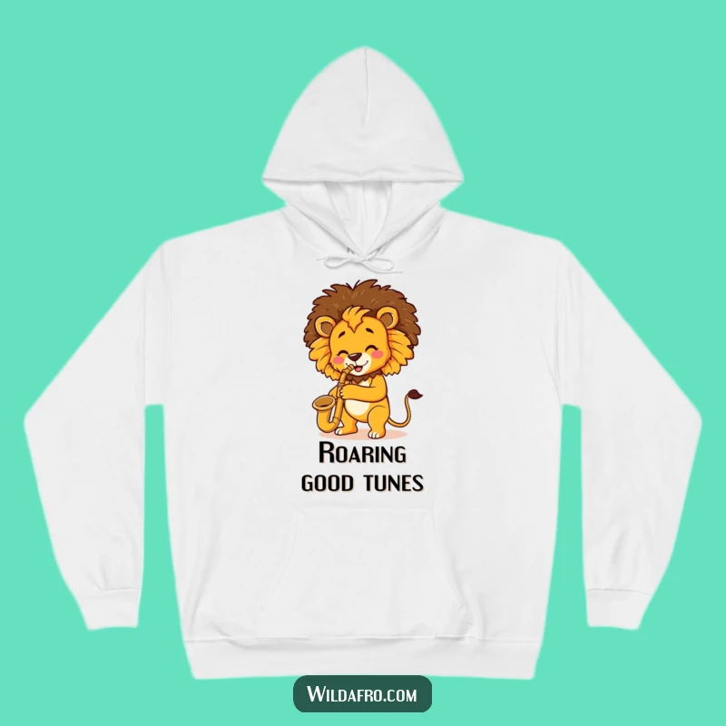 Cozy Lion Saxophone Afro Hoodie - Warm Your Soul with This Funny Musical Gift