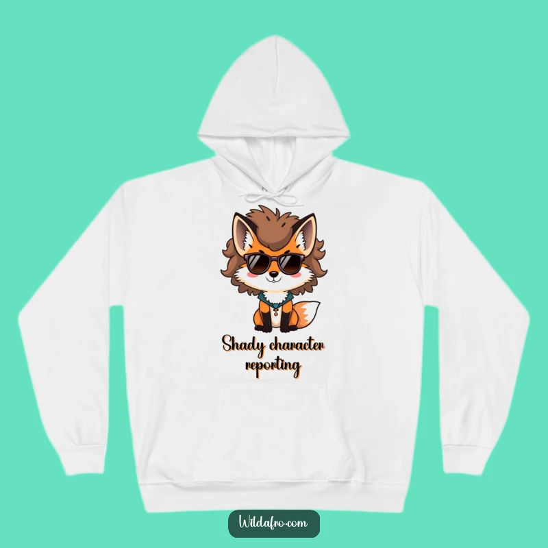 Funny Fox Afro Sunglasses Hoodie, Cool Sweatshirt, Hilarious Hipster Gift Idea