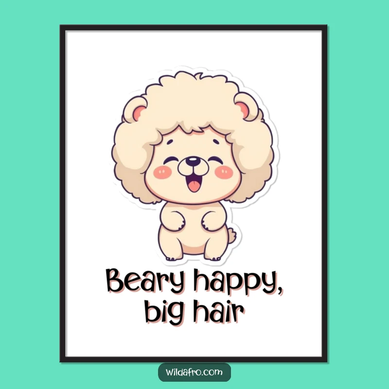 Free Printable Bear Afro Wall Art: Funky Downloadable Decor for a Happy Vibe!