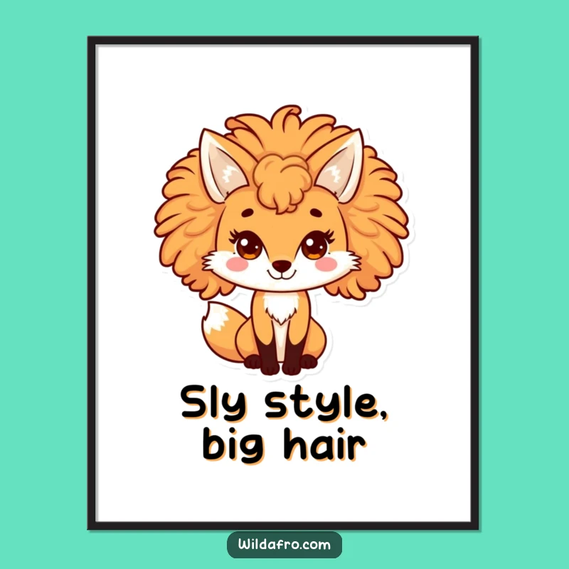Free Printable Fox Afro Wall Art: Stylish & Funny Downloadable Decor