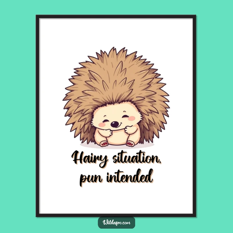 Free Printable Hedgehog Afro Wall Art - Hilarious Downloadable Decor for Any Room