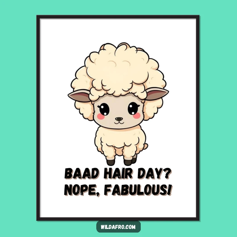 Free Printable Sheep Wall Art: Dancing Afro Downloadable Decor, Funny Gift