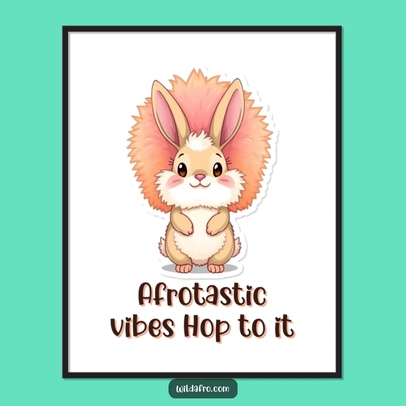 Free Printable Wall Art: Bunny Afro Vibes! Funky Downloadable Decor.