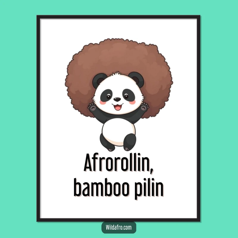 Funny Free Printable Panda Afro Wall Art: Whimsical Downloadable Decor