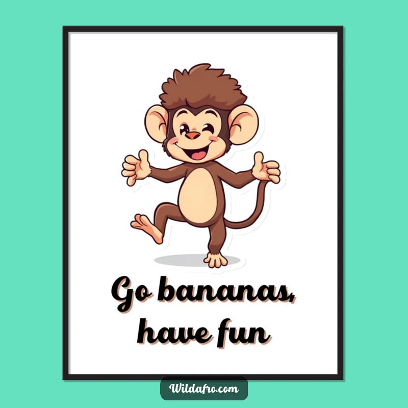 Free Printable Wall Art: Dancing Monkey Decor, Funny Downloadable Art for Playful Spaces