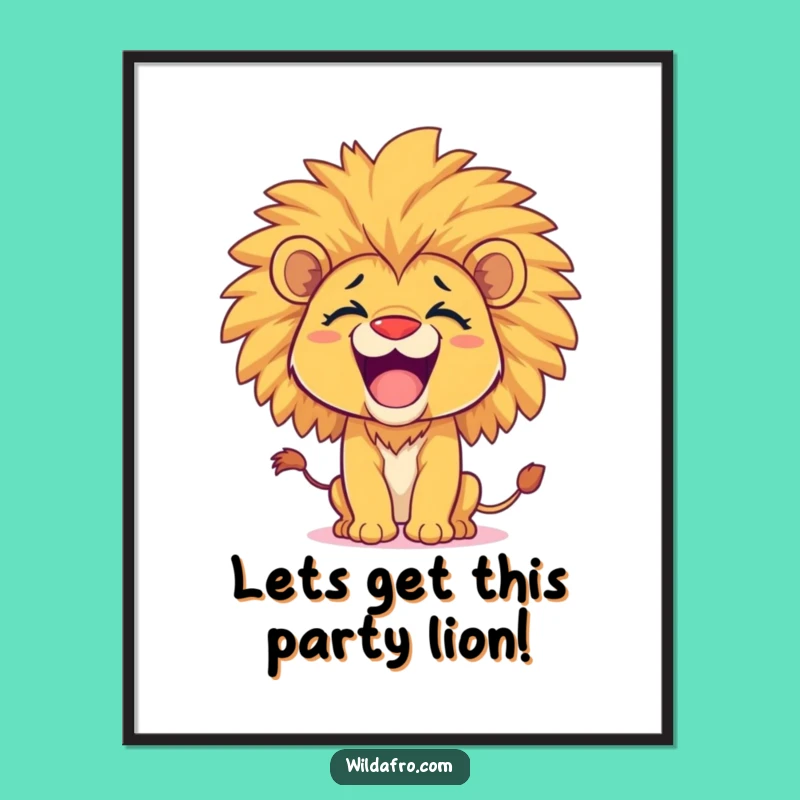 Free Printable Lion Wall Art: Afro Roar Downloadable Decor, Funny Gift