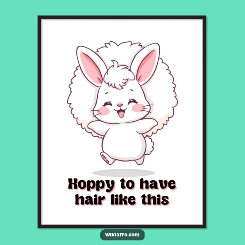 Whimsical Free Printable Wall Art: Afro Bunny - Funky Downloadable Decor for Any Room