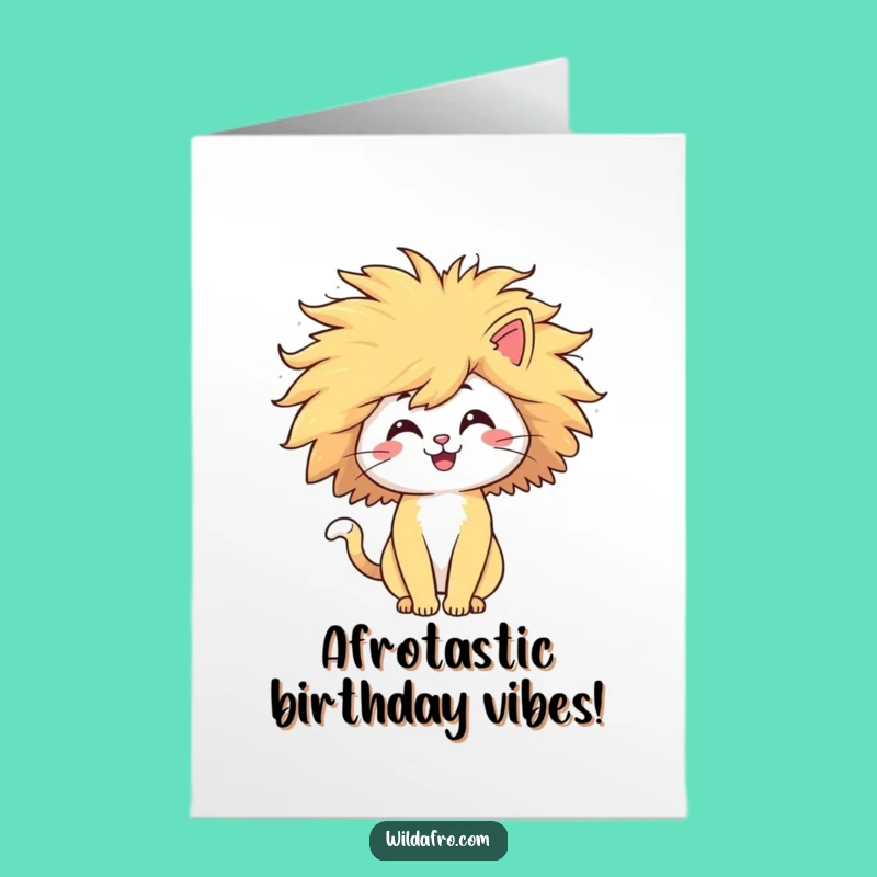 Free Printable Cat Afro Birthday Card: Hilarious Windblown Feline DIY Gift