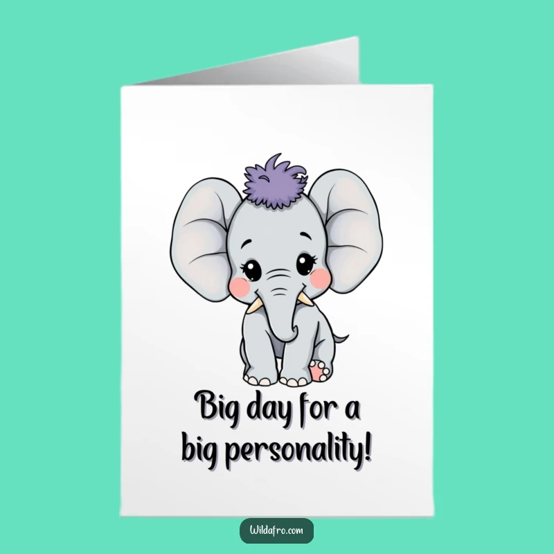 Free Printable Elephant Birthday Card: Funny Downloadable Gift for Joyful Roars!