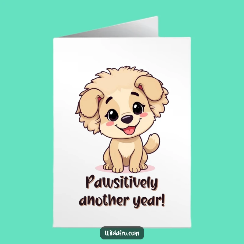 Free Printable Birthday Card: Funny Dog Afro Wag, Hilarious Downloadable Gift