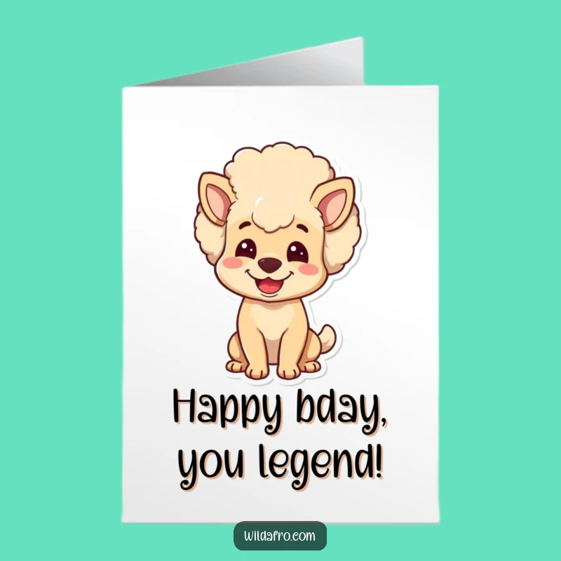 Free Printable Dog Afro Birthday Card: Joyful Pooch DIY Celebration Gift