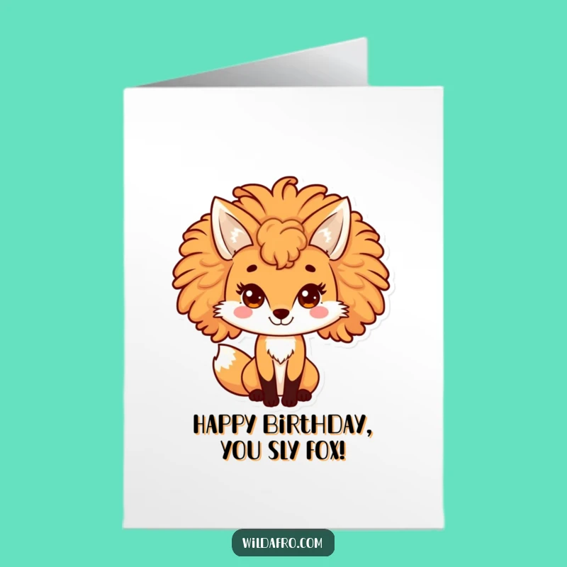Free Printable Fox Afro Birthday Card: Sly & Stylish DIY Celebration