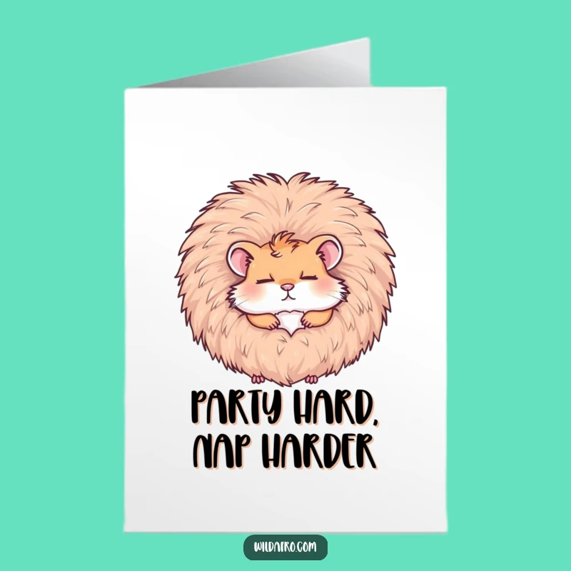 Free Printable Hamster Afro Birthday Card: Quirky Downloadable Gift for Laughs