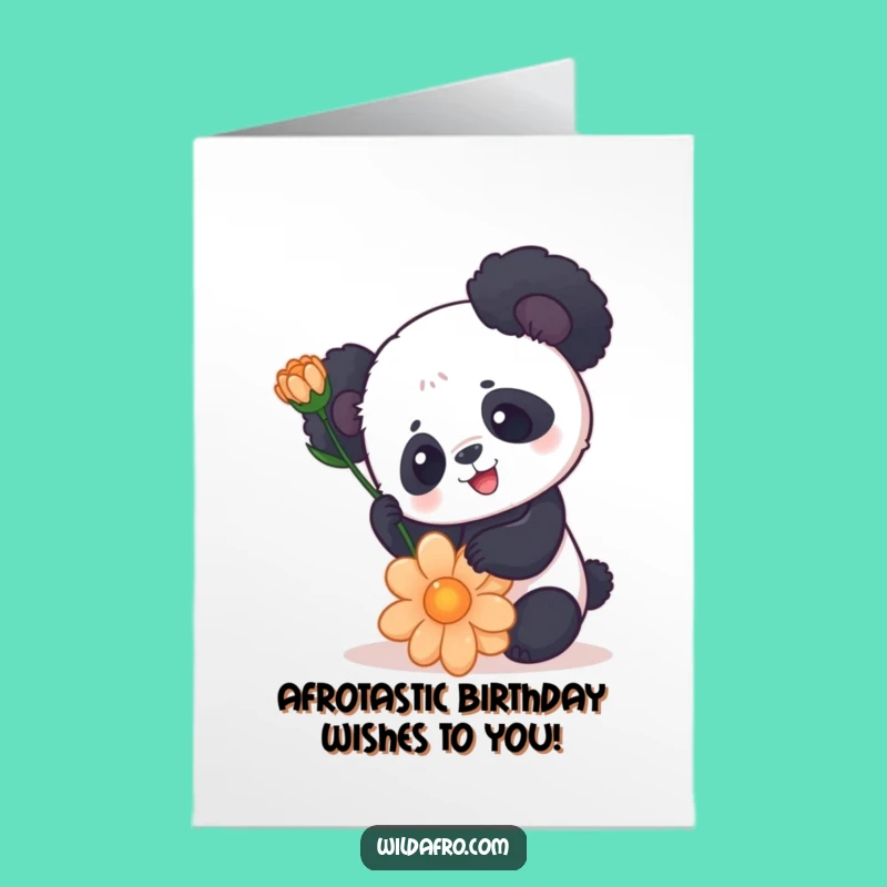 Funny Panda Afro Birthday Card: Free Printable Downloadable Fun for Everyone!