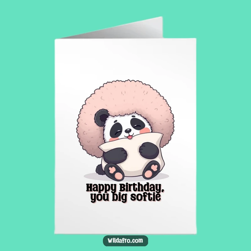 Free Printable Panda Afro Birthday Card: Adorable Downloadable Gift for Panda Lovers