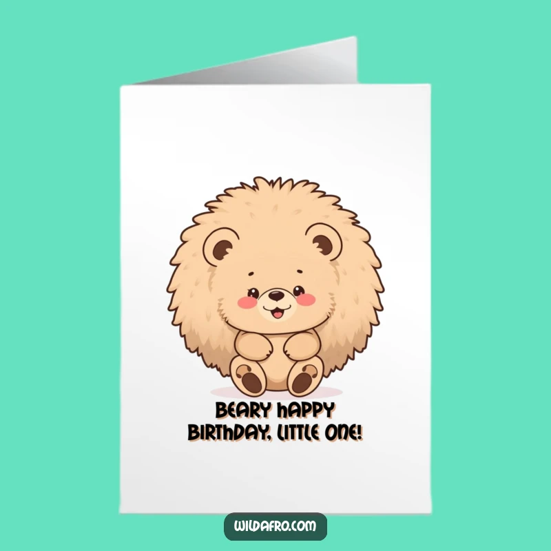Hilarious Free Printable Birthday Card: Bear in Afro - Funny Downloadable Greeting for Cub Lovers