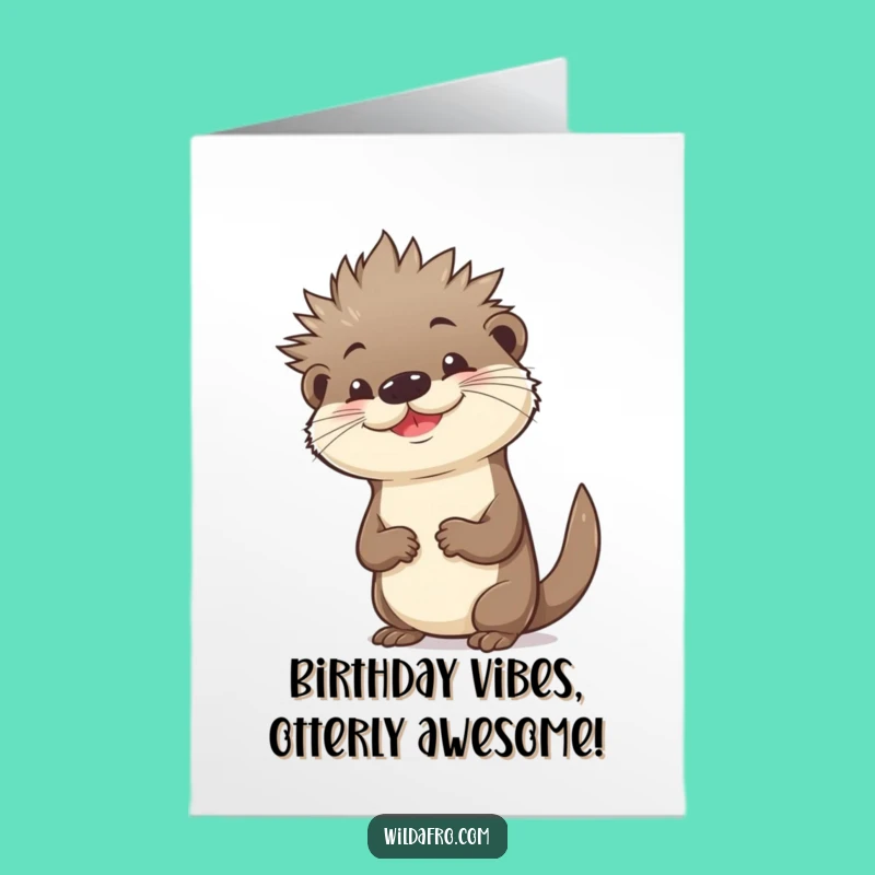 Otter Afro Birthday Card: Free Printable Downloadable Fun for Everyone!