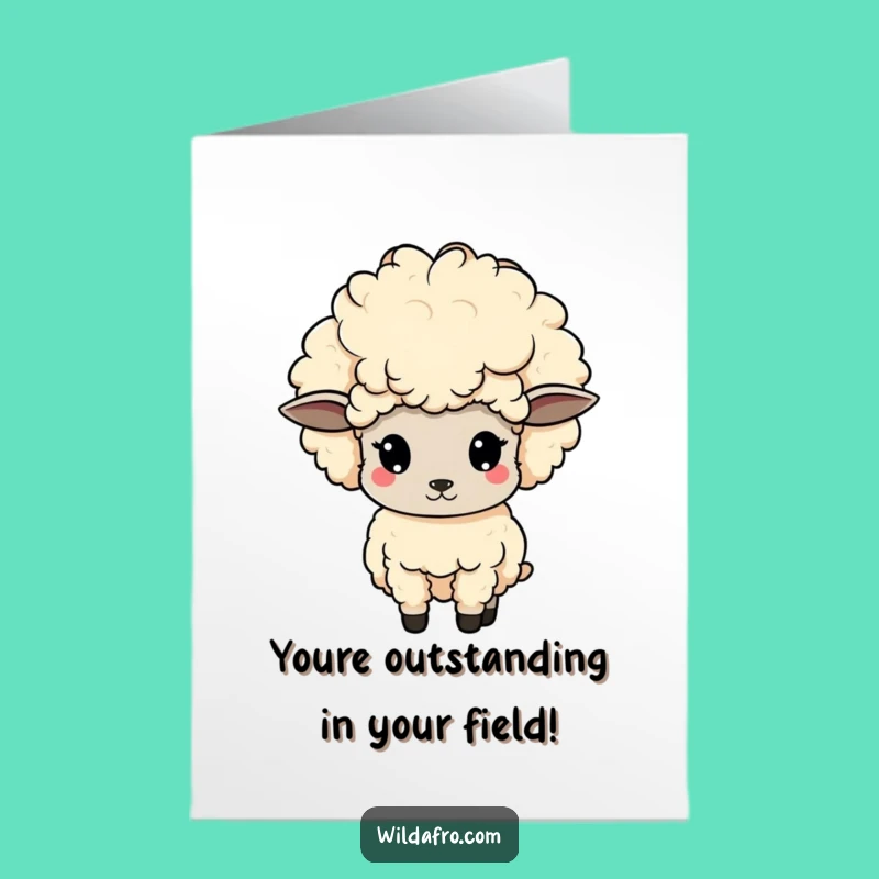 Free Printable Afro Sheep Card: Hilarious Congrats Downloadable Gift for Celebration