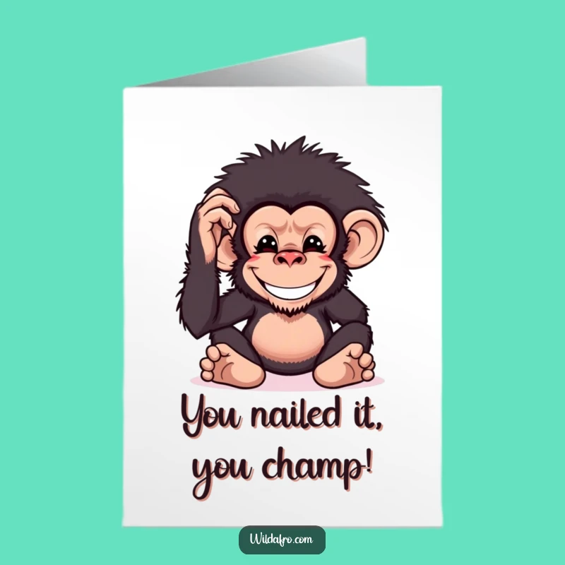 Free Printable Congrats Card: Chimpanzee Afro - Hilarious DIY Downloadable Surprise