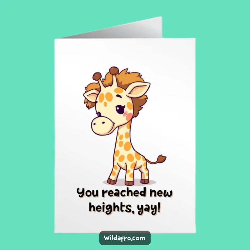 Free Printable Congrats Card: Giraffe Afro Tail - High Five!