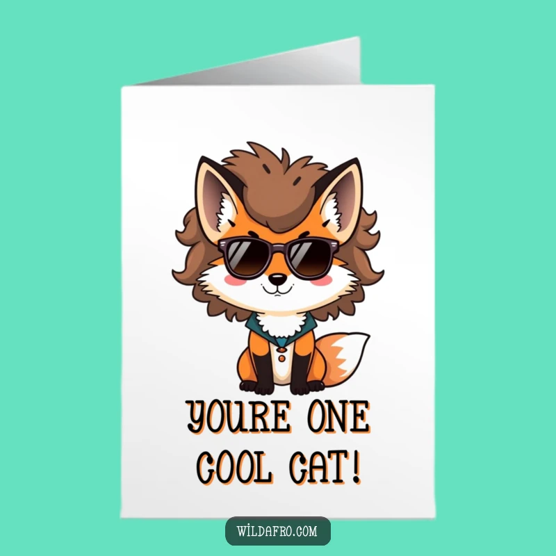 Free Printable Fox Congrats Card: Afro Cool Downloadable for Chic Success