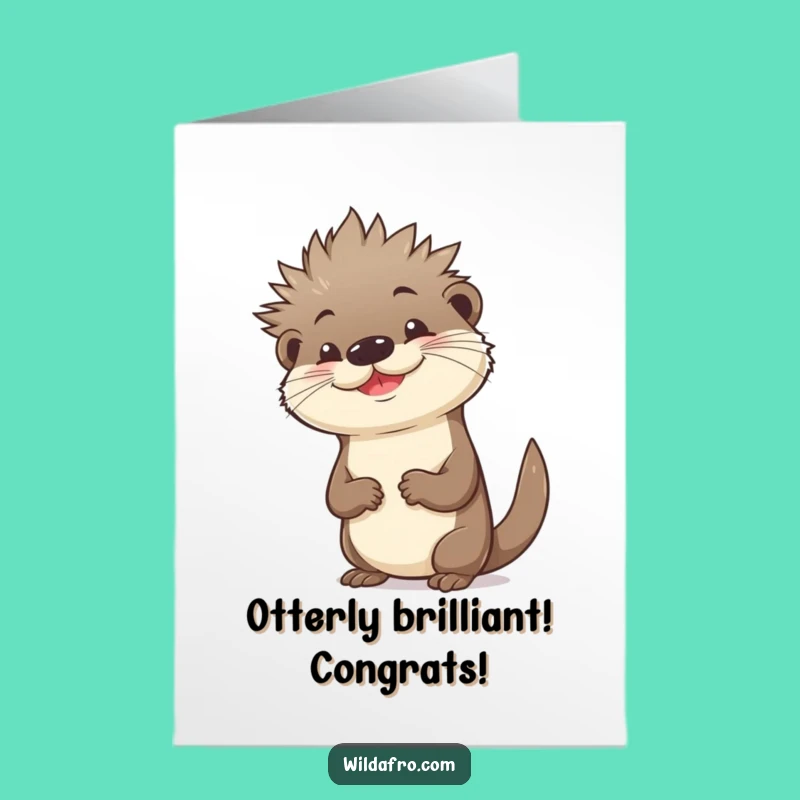 Otter Afro Congrats Card: Free Printable Downloadable for Big Achievements!