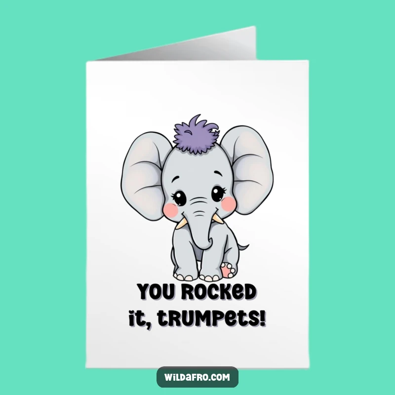 Free Printable Elephant Congrats Card: Hilarious Downloadable Gift for Big Cheers!