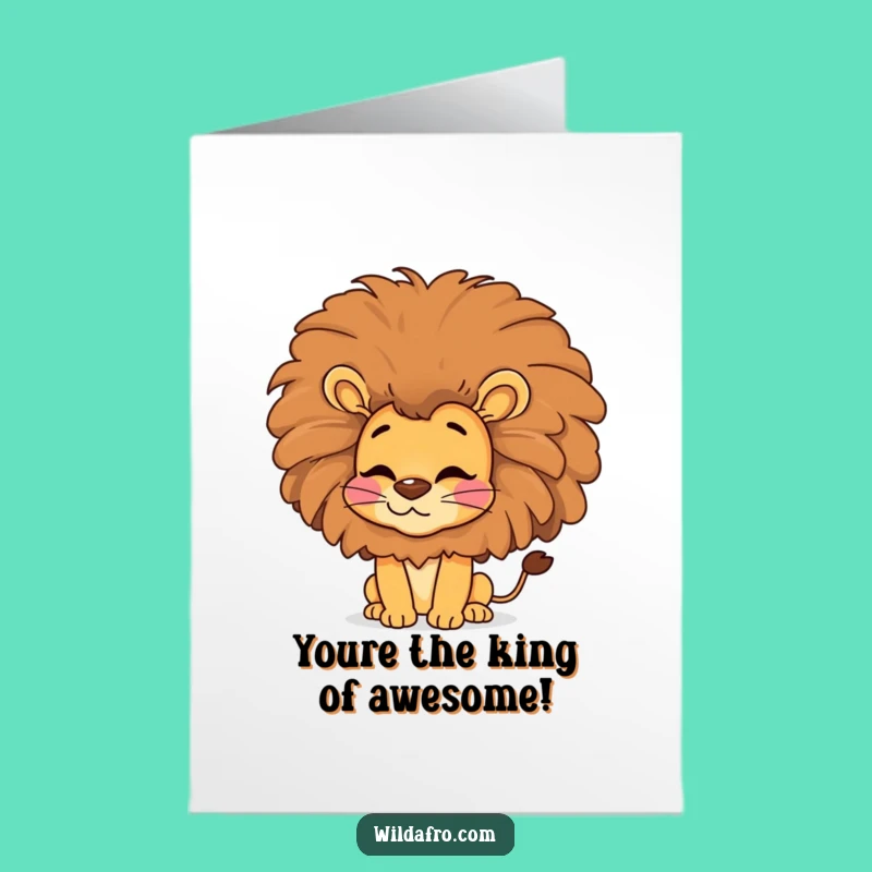 Free Printable Lion Congrats Card: Afro Kisses Downloadable for Wild Success