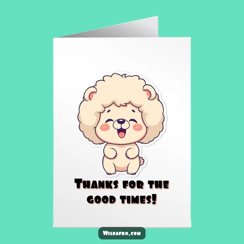 Free Printable Bear Afro Thank You Card: Groovy Downloadable Gift for Thanks!