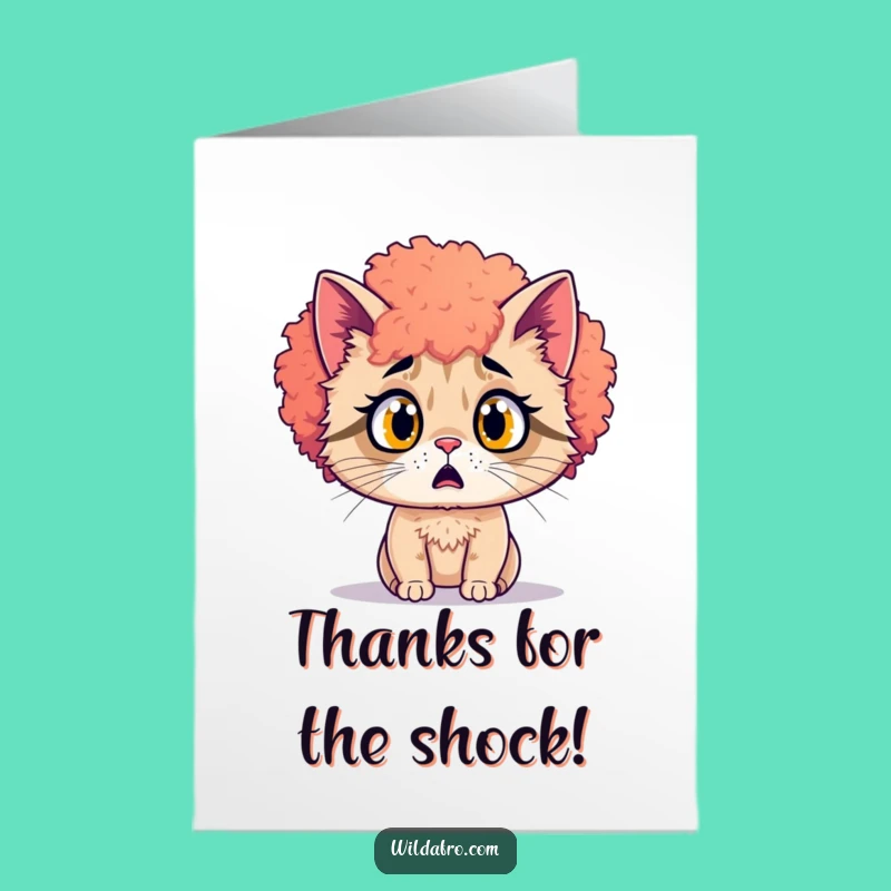 Free Printable Cat Afro Thank You Card: Shocking Downloadable Gift for Thanks!