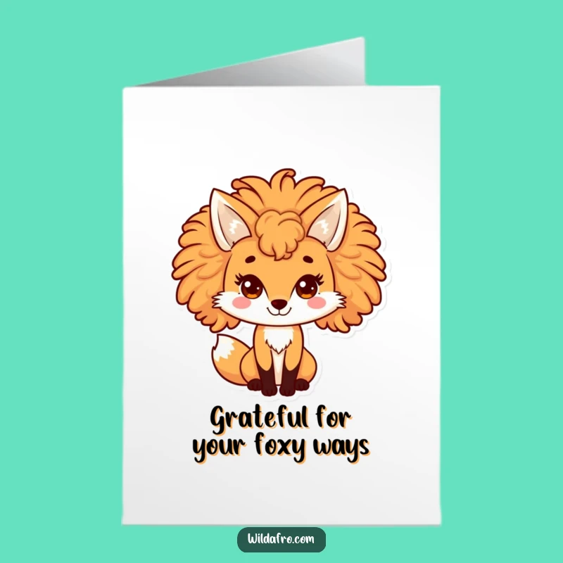 Free Printable Fox Afro Thank You Card: Gratitude with a Sly Wink