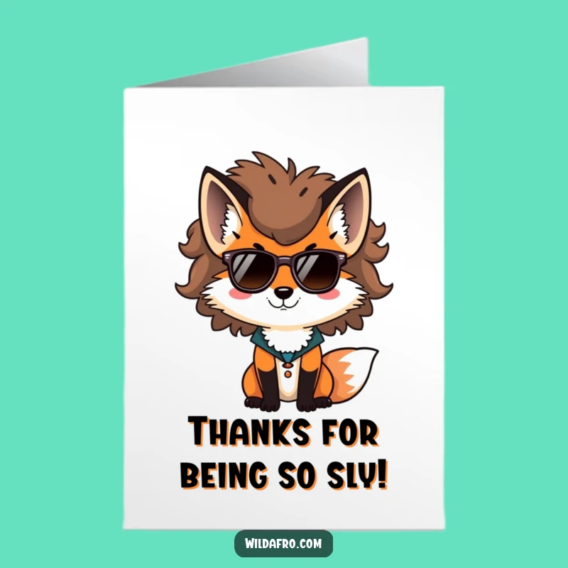 Free Printable Fox Thank You Card: Afro Cool Downloadable for Appreciative Vibes