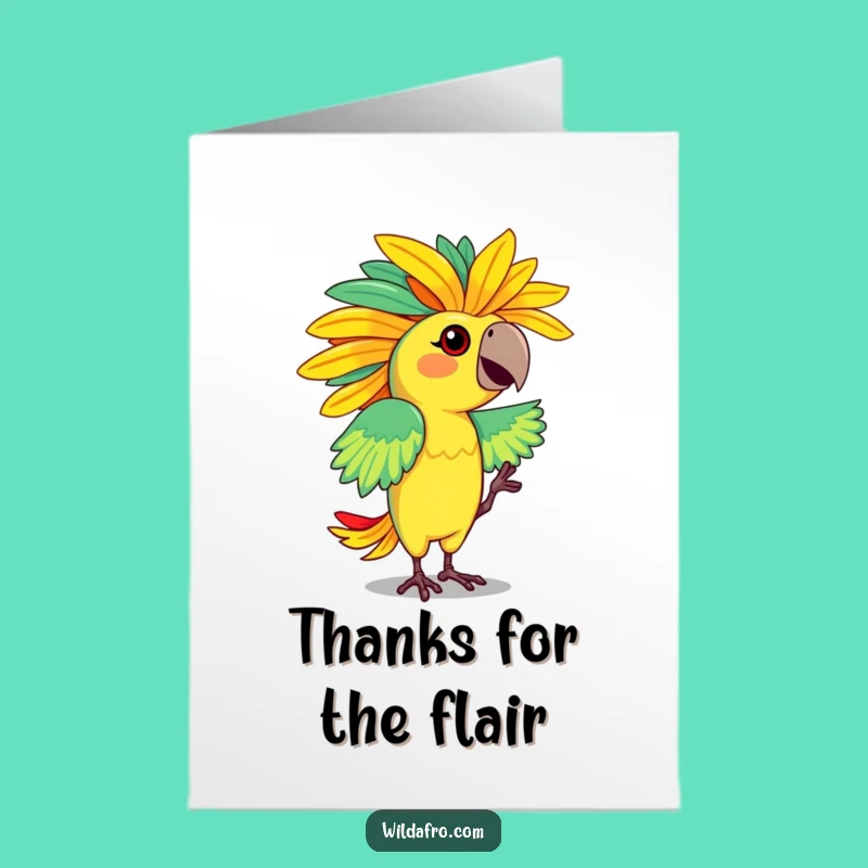 Free Printable Thank You Card: Dancing Parrot Afro, Fun Appreciation Downloadable Gift!
