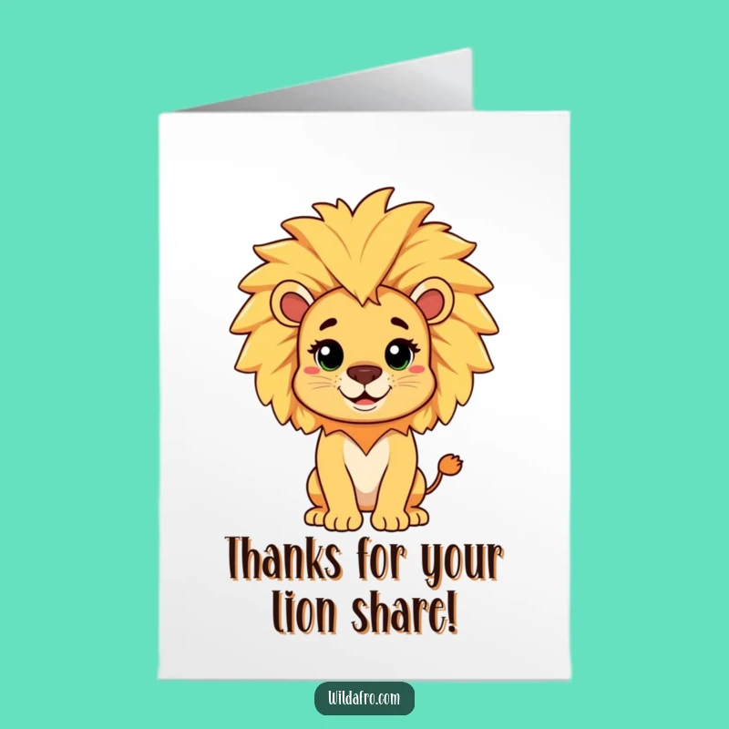Free Printable Thank You Card: Lion Afro Strut, Hilarious Downloadable