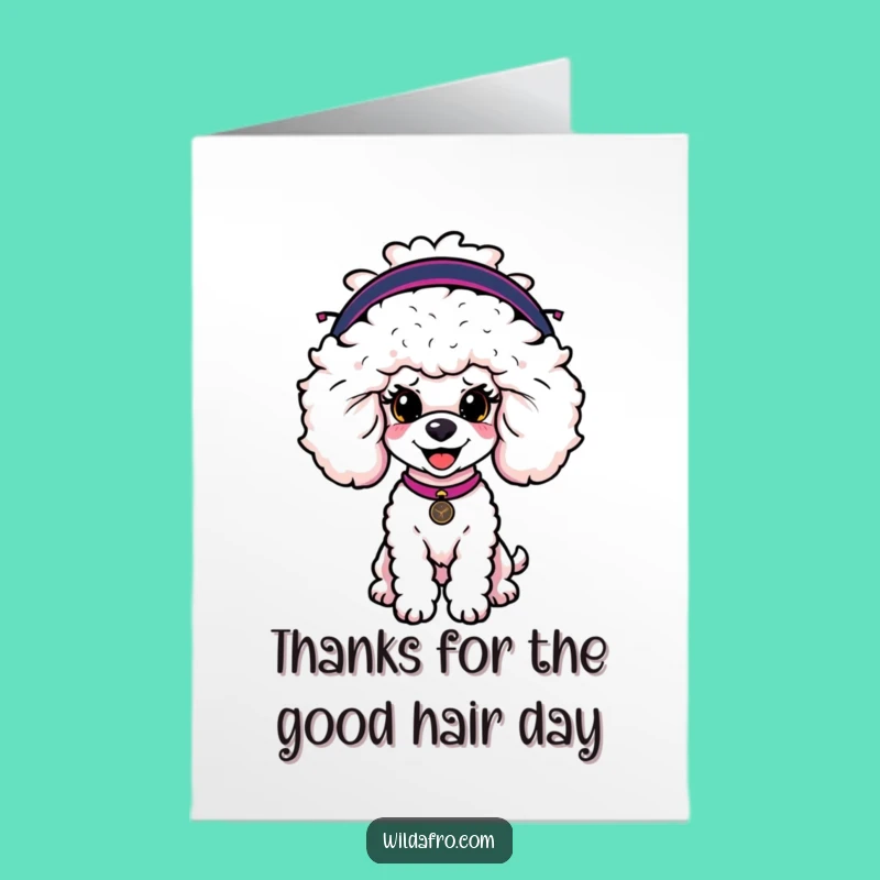 Free Printable Thank You Card: Poodle with Afro Wig - A Quirky DIY Greeting