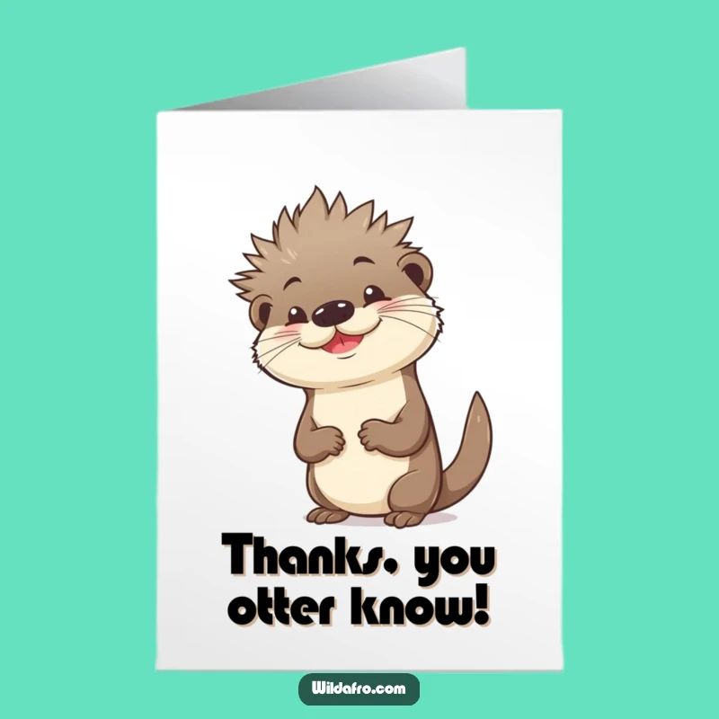 Thank You Otter Afro Card: Free Printable Downloadable Appreciation Gift!