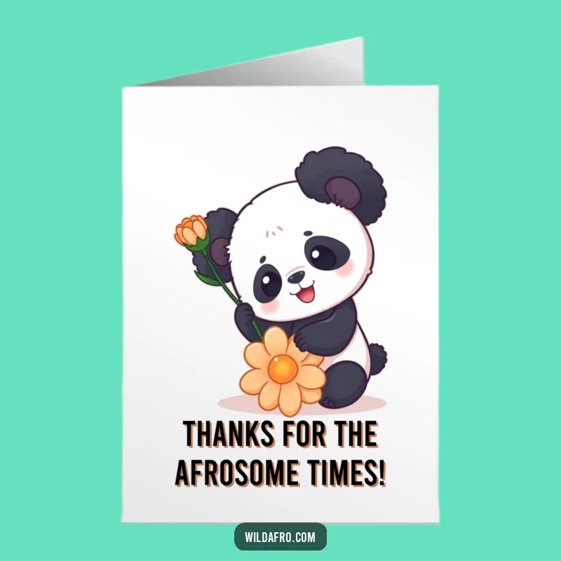 Thank You Panda Afro Card: Free Printable Downloadable Appreciation Gift!