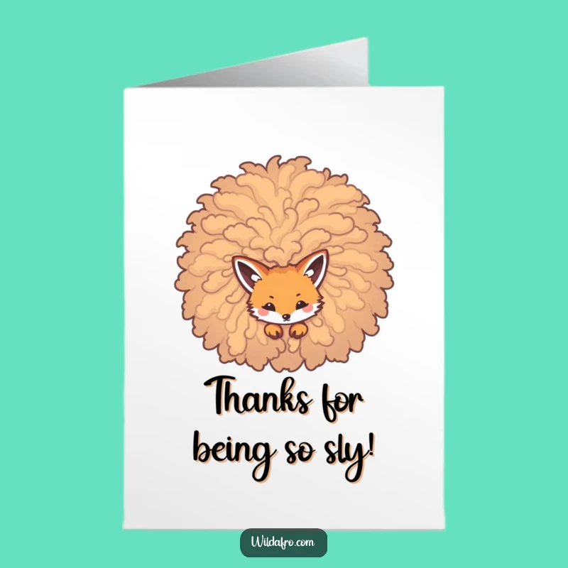Free Printable Thank You Card: Fox Afro Thanks - Cute Downloadable Message