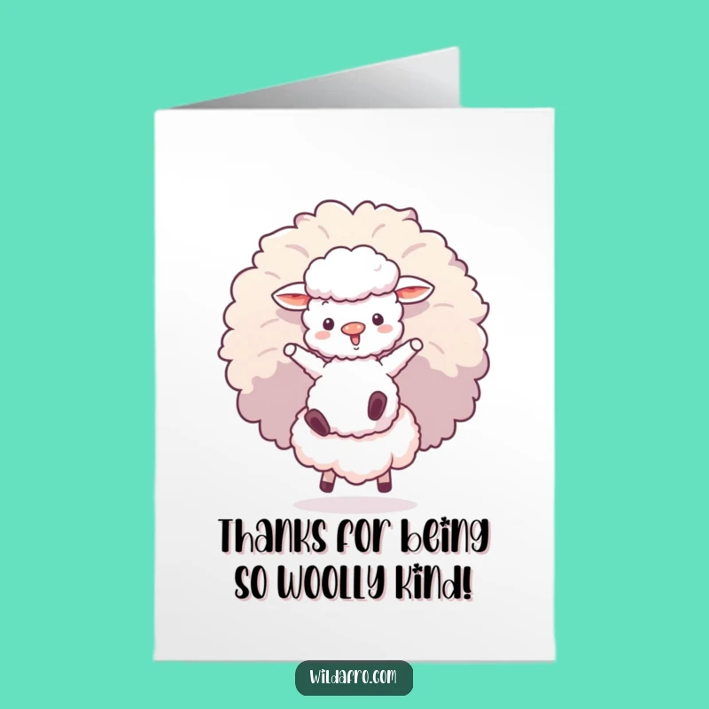 Free Printable Thank You Card: Sheep Afro Bounce, Hilarious Downloadable