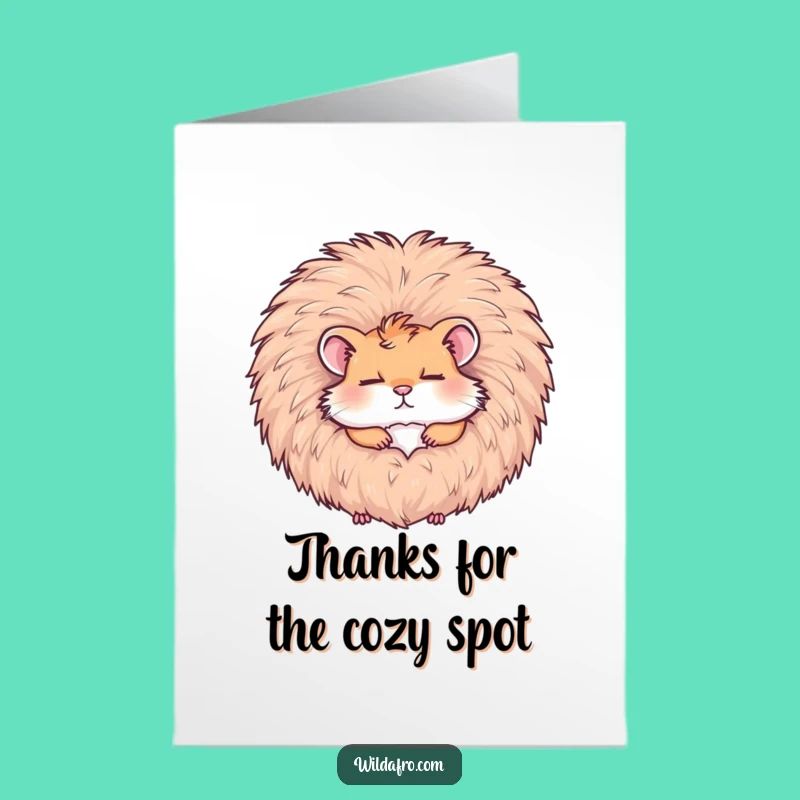 Free Printable Hamster Afro Thank You Card: Cute Downloadable Gift of Thanks