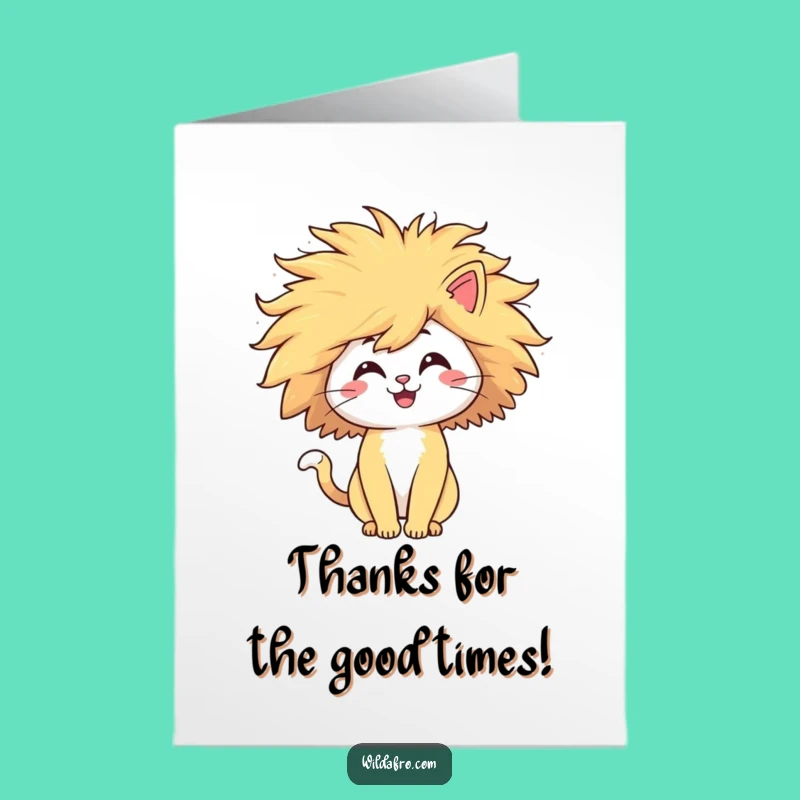 Free Printable Cat Afro Thank You Card: Express Gratitude with Humor