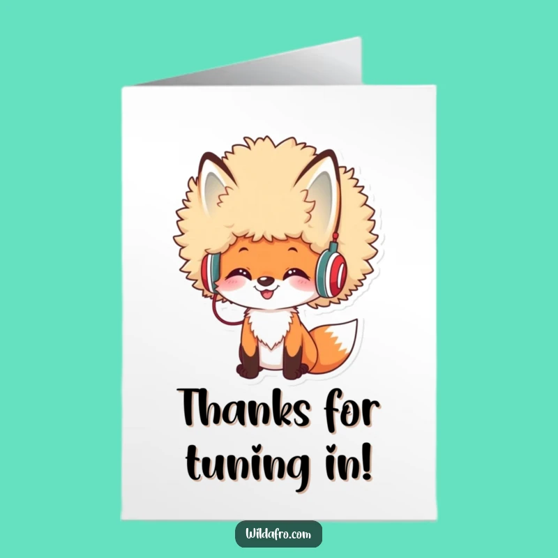 Free Printable Thank You Card: Fox's Groovy Thanks - Funny Downloadable Note