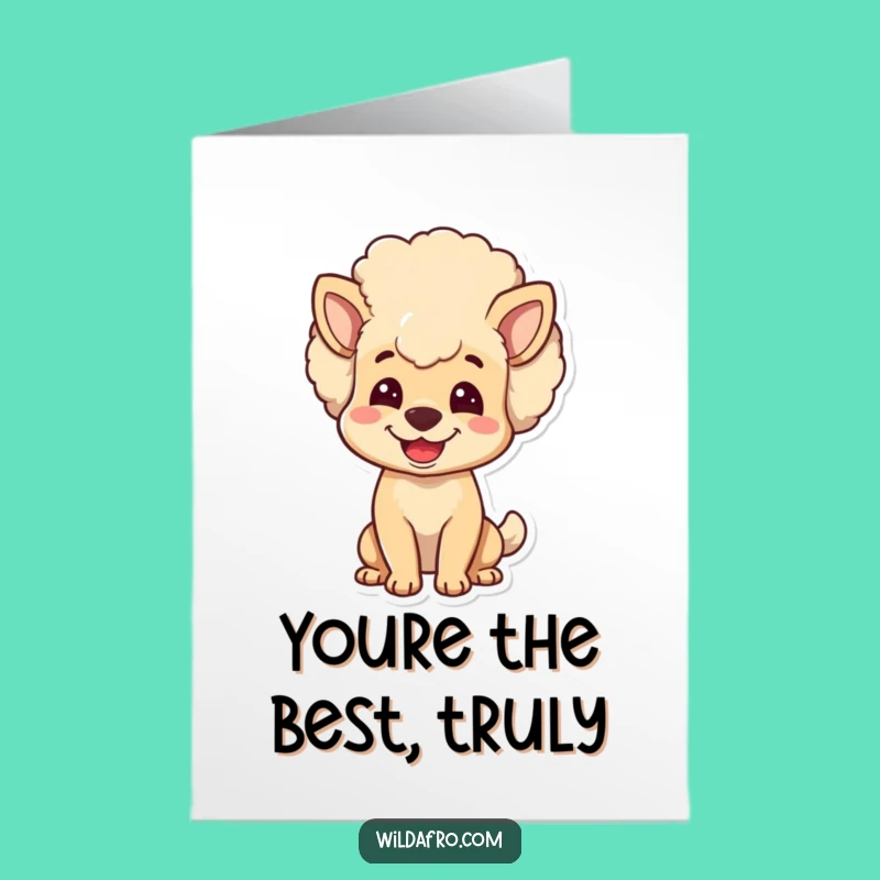 Free Printable Dog Afro Thank You Card: Grateful Greetings from Your Best Friend