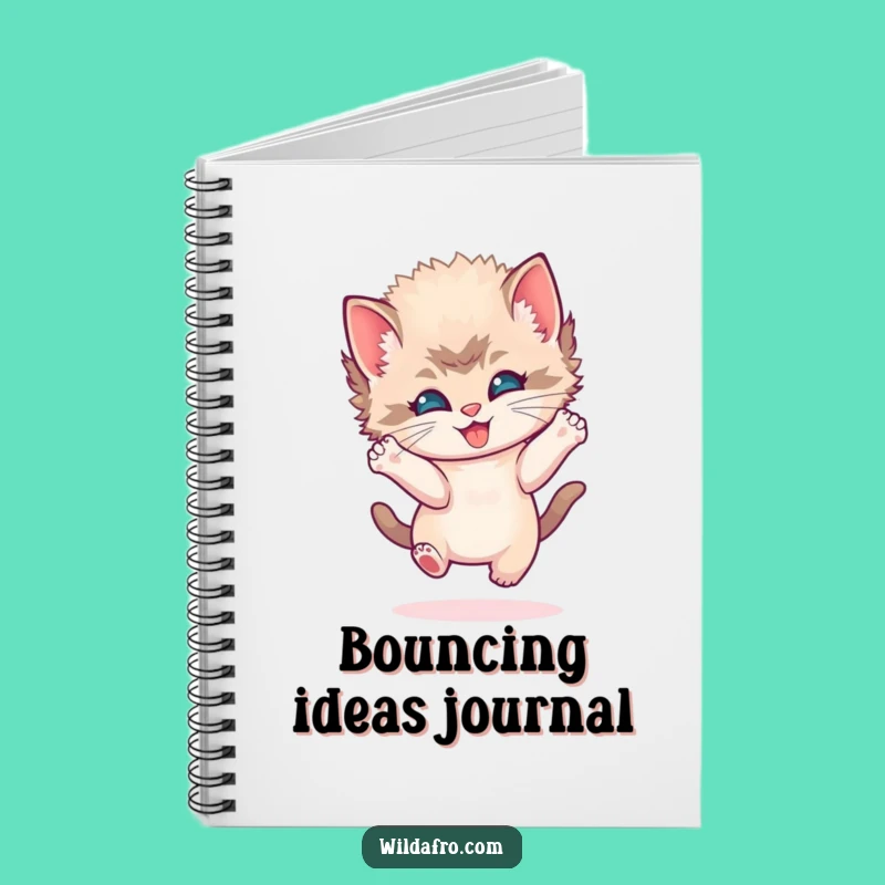 Funny Kitten Afro Notebook - Journal Your Joyful Thoughts with Bouncy Kitten