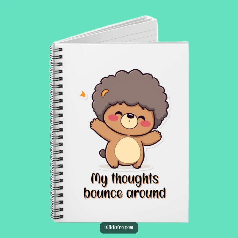 Funny Bear Afro Notebook: Playful Character Bouncing Afro for a Hilarious Gift