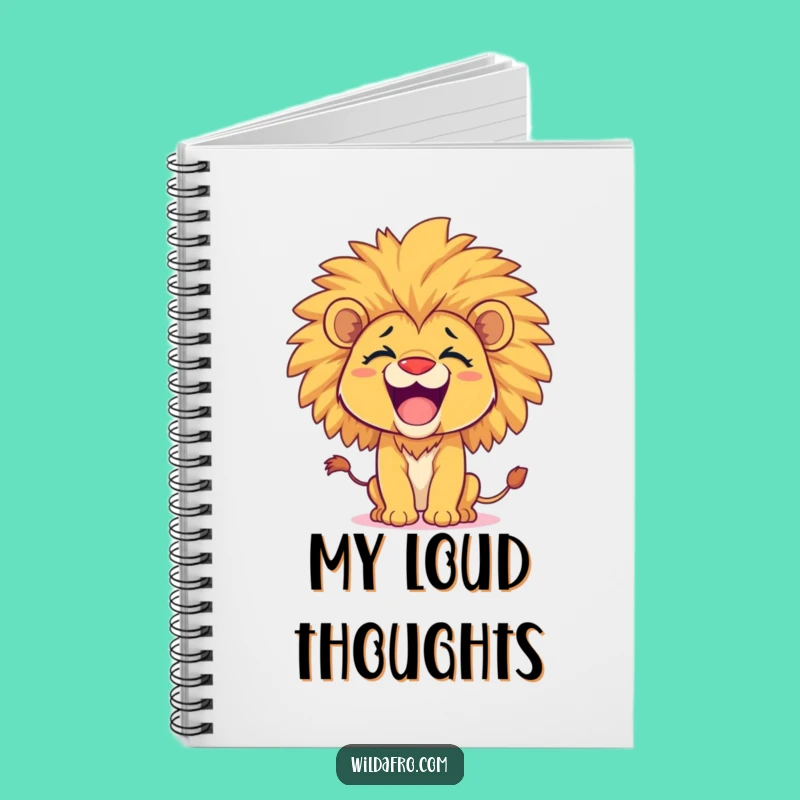Funny Lion Cub Afro Notebook - Roar Out Your Ideas